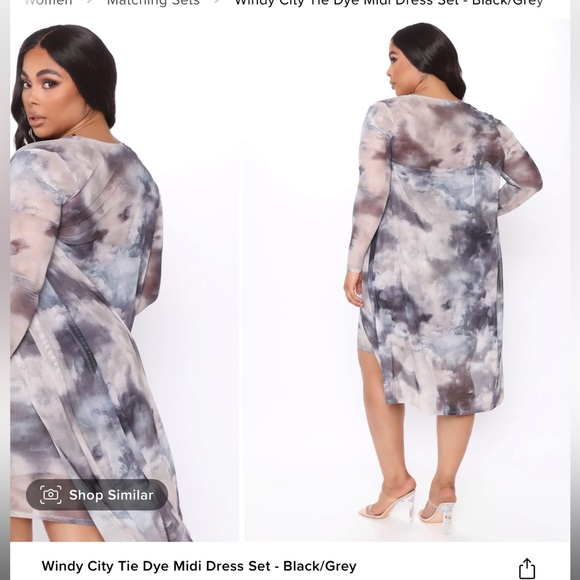 Windy City tie dye midi dress set - Picture 2 of 3